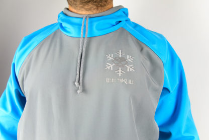 IceSkull Ezy Rider Snowboard Softshell Technical Hoodie Grey & Sky Blue