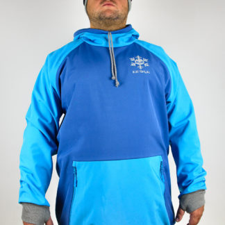 IceSkull Ezy Rider Snowboard Softshell Technical Hoodie Blue & Sky Blue