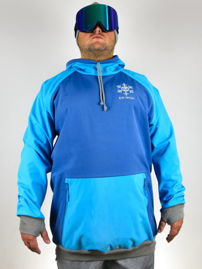 IceSkull Ezy Rider Snowboard Softshell Technical Hoodie Blue & Sky Blue