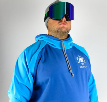 IceSkull Ezy Rider Snowboard Softshell Technical Hoodie Blue & Sky Blue