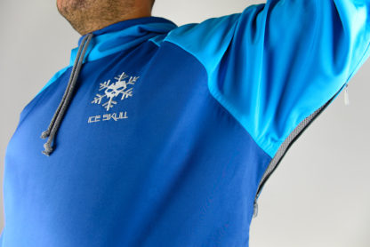 IceSkull Ezy Rider Snowboard Softshell Technical Hoodie Blue & Sky Blue Armpit Vents