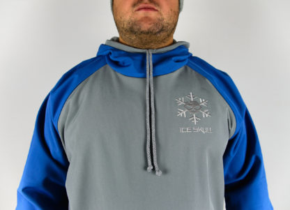 IceSkull Ezy Rider Snowboard Softshell Technical Hoodie Gray & Blue Logo