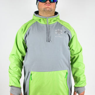 IceSkull Ezy Rider Snowboard Softshell Technical Hoodie Gray & Green