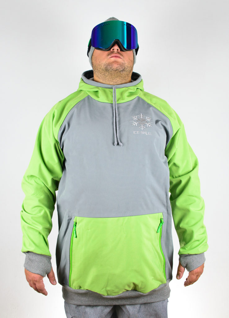 IceSkull Ezy Rider Snowboard Softshell Technical Hoodie Gray & Green