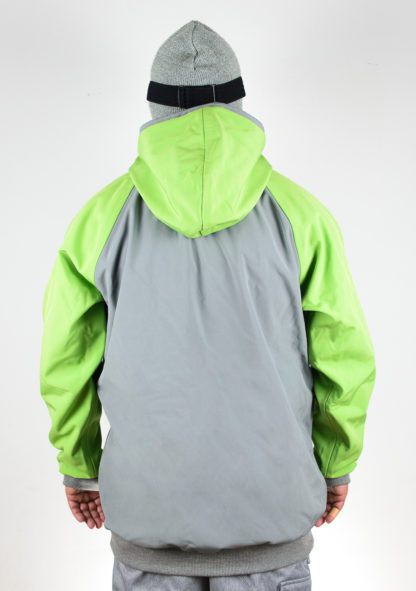 IceSkull Ezy Rider Snowboard Softshell Technical Hoodie Gray & Green Back