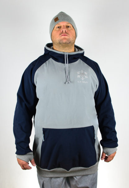 IceSkull Ezy Rider Snowboard Softshell Technical Hoodie Gray & Navy Blue