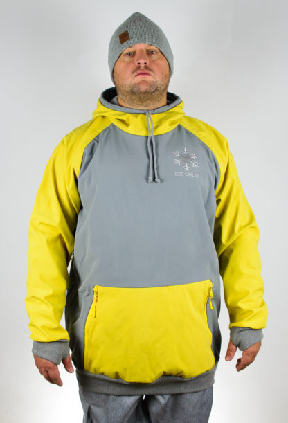 IceSkull Ezy Rider Snowboard Softshell Technical Hoodie Gray & Yellow