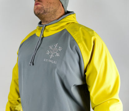 IceSkull Ezy Rider Snowboard Softshell Technical Hoodie Gray & Yellow