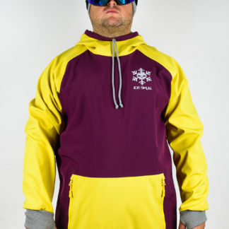 IceSkull Ezy Rider Snowboard Softshell Technical Hoodie Maroon & Yellow