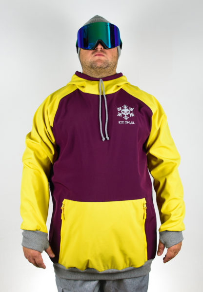 IceSkull Ezy Rider Snowboard Softshell Technical Hoodie Maroon & Yellow