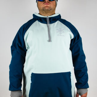 IceSkull Ezy Rider Snowboard Softshell Technical Hoodie Mint & Navy Blue