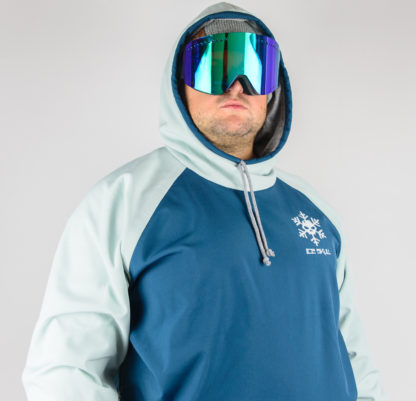 IceSkull Ezy Rider Snowboard Softshell Technical Hoodie Sea Blue & Mint