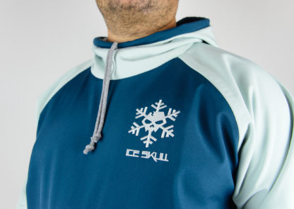 IceSkull Ezy Rider Snowboard Softshell Technical Hoodie Sea Blue & Mint