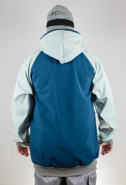 IceSkull Ezy Rider Snowboard Softshell Technical Hoodie Sea Blue & Mint Back