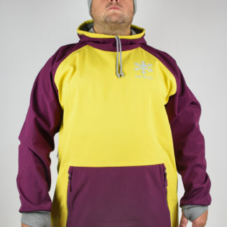 IceSkull Ezy Rider Snowboard Softshell Technical Hoodie Yellow & Maroon