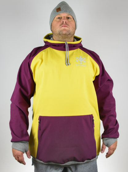 IceSkull Ezy Rider Snowboard Softshell Technical Hoodie Yellow & Maroon