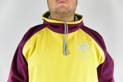 IceSkull Ezy Rider Snowboard Softshell Technical Hoodie Yellow & Maroon