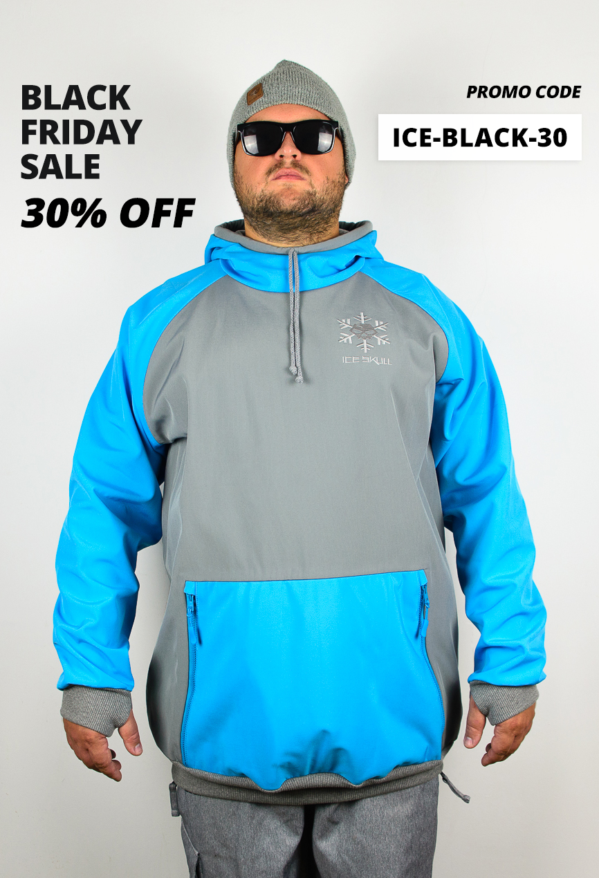iceskullezyridersnowboardsoftshelltechnicalhoodiegreyskyblue